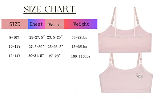 Amuhou Girls Crop Cami Training Bras With Pads, Mesh Back Adjustable Straps  thumb #1