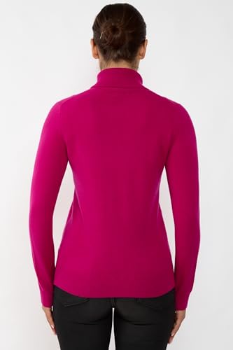 Image of JENNIE LIU Women's 100% Pure Cashmere Long Sleeve Pullover Turtleneck Sweater