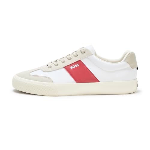 Image of BOSS Men's Aiden Logo Block Leather Low Top Sneakers
