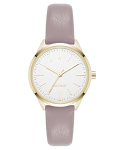 Nine West Women's NW/3194GPTP Strap Watch - Taupe/Gold