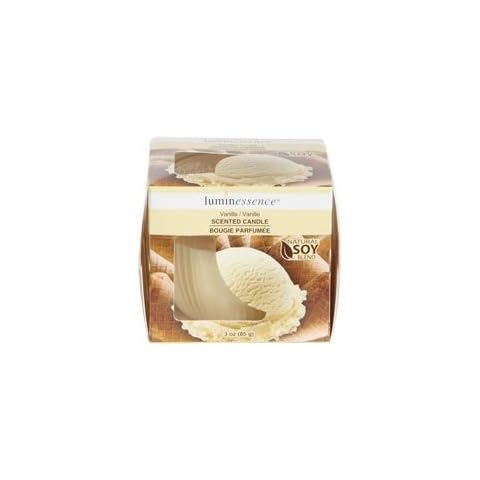 Luminessence Natural Soy Blend (3 oz.) Vanilla Scented Candle in Retail Boxed Glass Bowl Cover