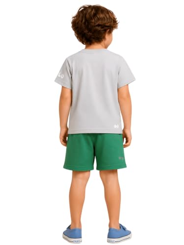 Image of Pilolo Kids Soft Cotton Terry Lycra Adjustable Drawstring Pocket Shorts for Boys