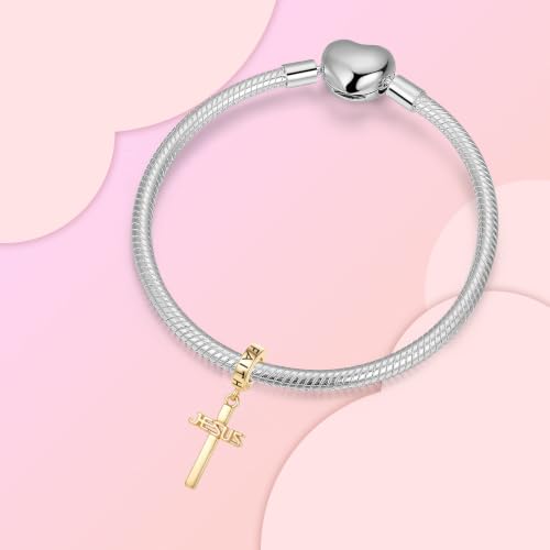 Image of LUXILLA Love You Best Friend Grandma Wife Heart Charm 925 Sterling Silver Charms Fit for Bracelets Necklace Jewelry Gift for Women
