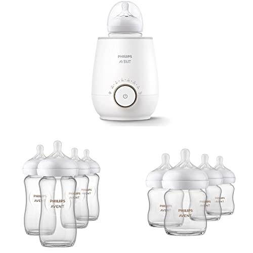 Image of Philips AVENT Fast Baby Bottle Warmer Bundle with Glass Natural Baby Bottles