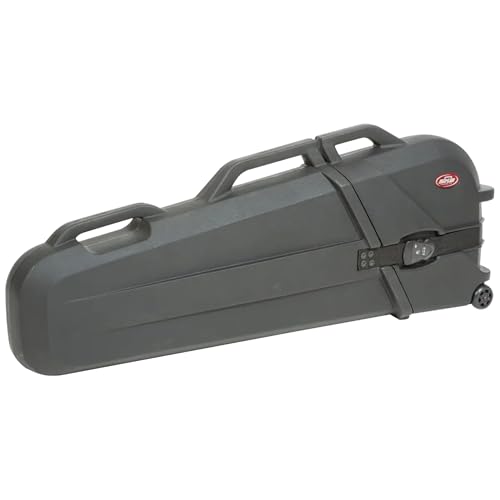 SKB ATA Roto Molded Electric Bass Guitar Hard Case with TSA Locking Latches, Wheels for Easy...