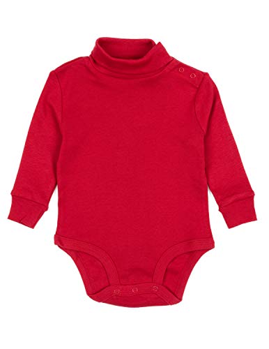 Image of Leveret Long Sleeve Baby Boys Girls Bodysuit Turtleneck 100% Cotton (Size 6 Months-2 Toddler)