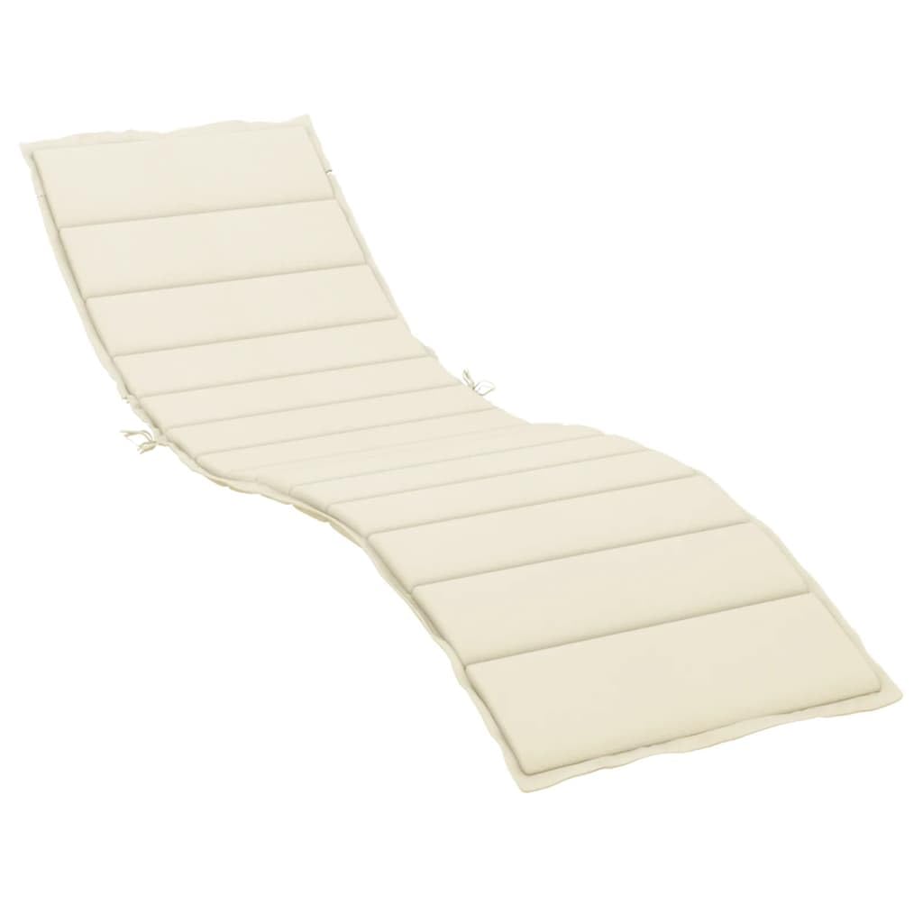 Cojín de Tumbona de Tela Oxford Crema 200x60x3 cm Crema,314205