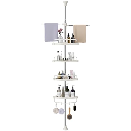Vpcok Direct Etagere Douche Telescopique, Étagère de Salle de Bain, Serviteur Extensible avec 4...