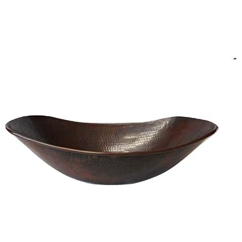 SimplyCopper 17" Oval Sleigh Design Copper Vessel Bathroom Sink Cover
