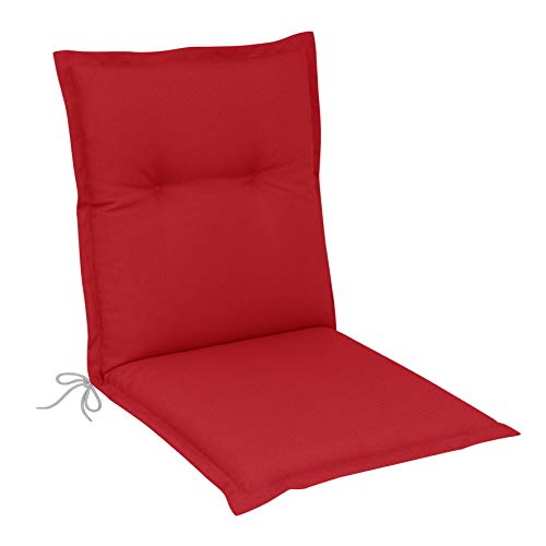 Herlag Florence P216022-2313MCT Coussin d'extérieur pour Fauteuil à Dossier Bas avec Bande de Maintien Dorsal Rouge 100 % Mousse PU + 100 % ouate de Polyester Cover