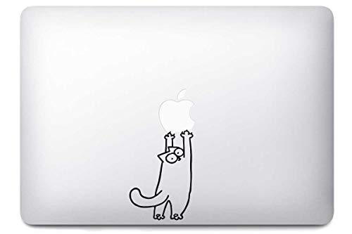 Anakiss Stickers pour Macbook Chat Griffe Pomme Noir Taille Unique Autocollant