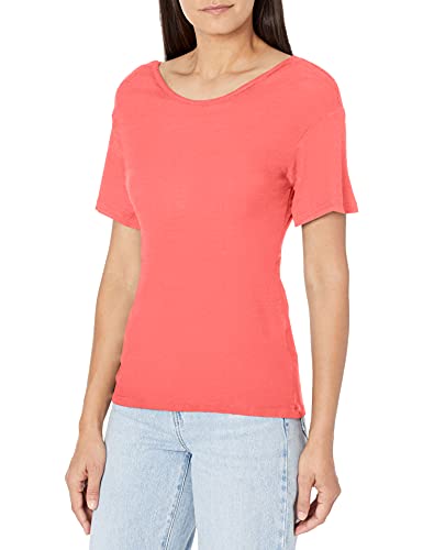 Ella Moss Women's Nancy Twist Back Short Sleeve Top, Coral Flames, Medium #TOP6