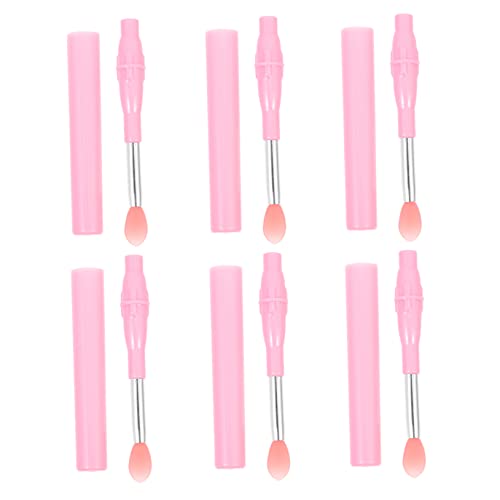 IWOWHERO Silicone Lip Applicator Brush Set 6 Pieces Travel-size Lipstick Brush for Cosmetics