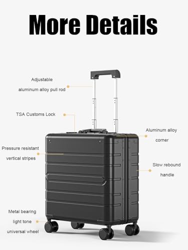 ZMY 18-inch Aluminum Magnesium Hardside Zipperless Hardshell Spinner Luggage (Grey)3