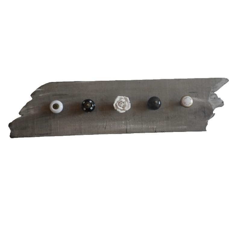 Porte manteau beige noir et blanc stable à patères multiples pour vestes