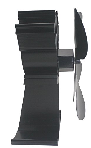 4-Blade Heat Powered Stove Fan for Wood / Log Burner/Fireplace - Eco Friendly(Black) - Thumbnail 3