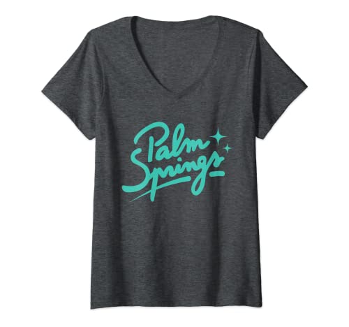 Femme Vacances rétro à Palm Springs en Californie T-Shirt avec Col en V