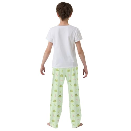 ZZXXB Princess Frog Dragonfly Boys Long Pants Soft Trousers Elastic Waist Kids Lounge Bottoms with Pockets S-XL3