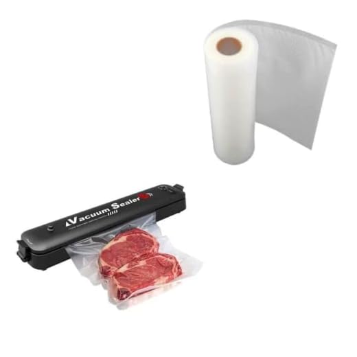 Seladora Vácuo Elétrica Bivolt Embaladora Alimentos + Rolo de Bobina Seladora com Ranhura 25Cm