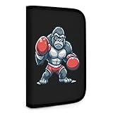 母子手帳ケース ゴリラ ボクシング 通帳ケース マルチケース おくすり手帳ケース お薬手帳 診察券 おしゃれ 軽量 旅行 出張