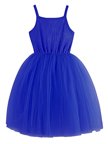 Image of GSVIBK Baby Girls Tutu Dress Sleeveless Toddler Cotton Tulle Skirt Princess Party Prom Dresses