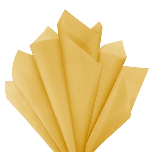Image of 120 Sheets 20 inchX14 inch Gold Tissue Paper for Gift Bags Wrapping, Art Tissue Paper Bulk for Holiday Birthday Party Crafts Decoration (Gold)