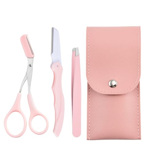 3Pcs Forbici e Kit di Pennelli per Sopracciglia, Pennello per Sopracciglia, Forbici e Kit di Pennelli per Sopracciglia, Pettinino Laminazione Ciglia e Rasoio per Sopracciglia