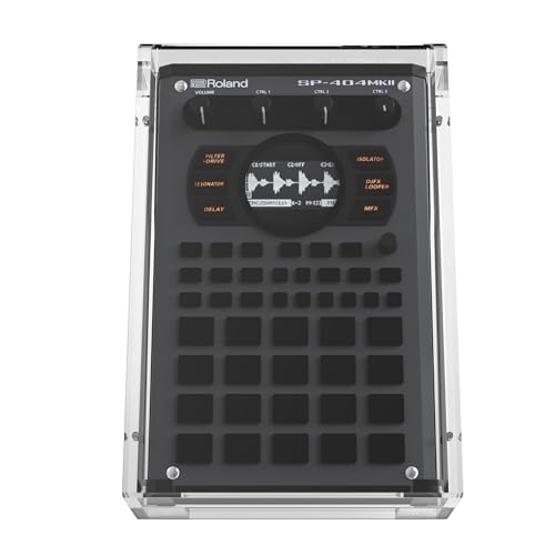 Image of Geekria Audio Sampler Acrylic Protective Case /Dust cover, Compatible with Roland SP-404MKII, Magnetic Opening and Closing Design (transparent)