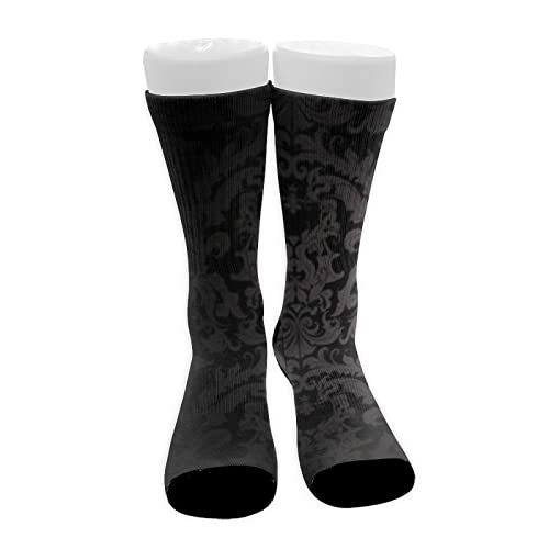 Amrandom Mens Colorful Socks 1 Pair, Cushioned Breathable Athletic Socks With Arch Support, For Black Red Paisley Floral #TOP2