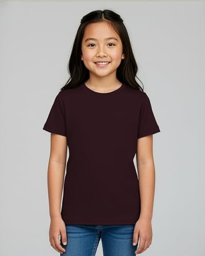Image of Real Essentials 5 Pack: Girls' Cotton Short Sleeve Crew Neck T-Shirt - Athletic Tee Shirt for Teens Kids Youth (Ages 4-16)