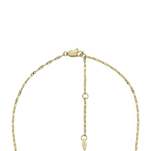 Image of Fossil Women's Gold-Tone Stainless Steel Pendant Chain Necklace for Women