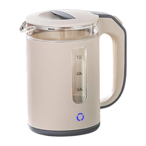 Tetera eléctrica de vidrio borosilicato 1.2L color albaricoque miniatura 1