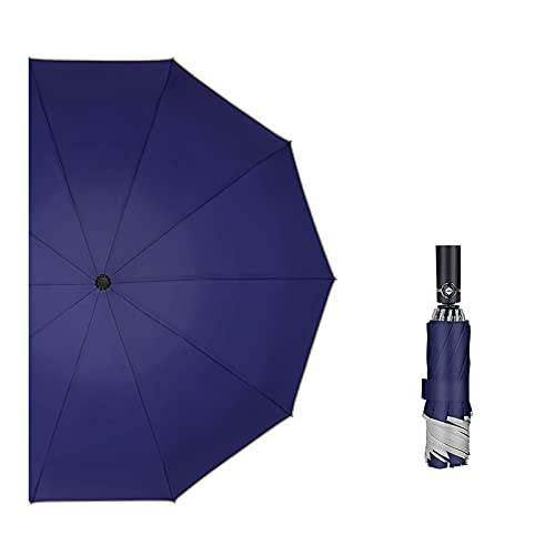 Parapluie pliable bleu haut de gamme avec poignée ergonomique soignée
