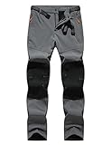JustSun Skihose Herren Wanderhose Outdoorhose Softshellhose Trekkinghose Snowboardhose Winter Wasserdicht Winddicht Warm Gefüttert Grau M
