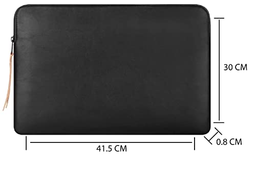 Image of CONTACTS Faux Leather Laptop Sleeve Compatible with 16 Inch MacBook Pro 2019-2020- Zero Movement + Water-Resistant + No Scratches by Zipper - Black