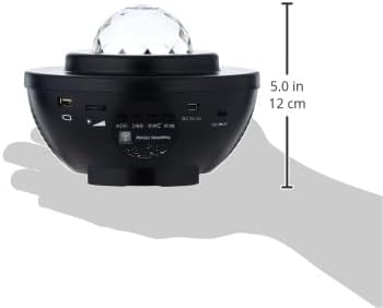 Buqiuy Star Light Projector Led Night Light, 2 In 1 Starry & Ocean Wave With Remote Control 10 Colors Changing Music Player Bluetooth Dimmable, Best Gift For Kids Adults Black, DB-316