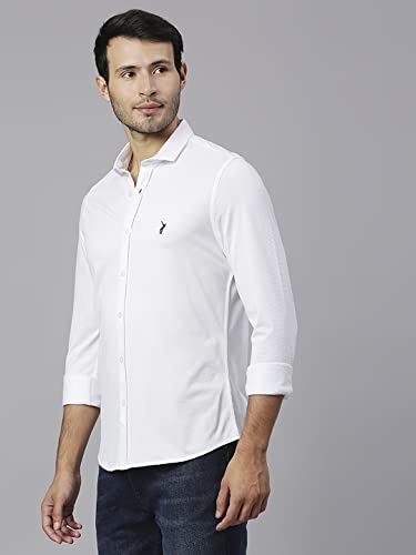 Image of Thomas Scott Men's | Solid | Full Sleeve | Slim Fit | Cotton Elastane | Spread Collar | Knitted Shirt
