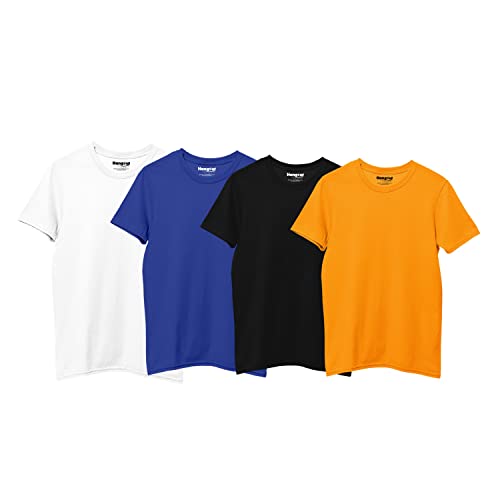 Image of Hangout Hub HH87 Tshirt for Boy's | Regular Fit | Super Combed Cotton Kids T-Shirt | Solid Plain Tees | Round Neck T Shirt | Half Sleeves |Pack of 2 | 3 | 4 | 5 |6