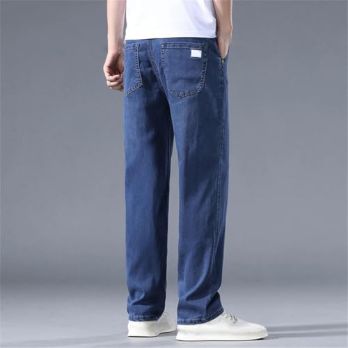 Men's Lyocell Business Jeans Spring Thin Casual Straight Fashion Loose Comfortable Denim Trousers3