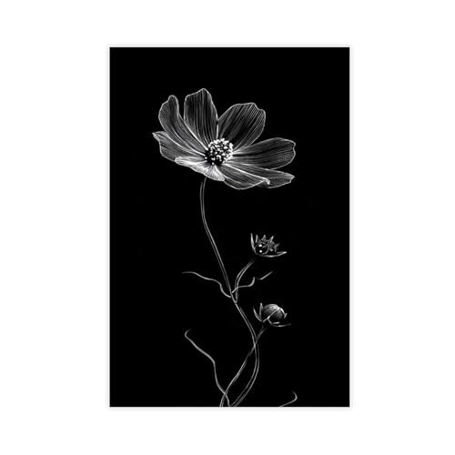 Affiche florale minimaliste neutre grand format pour habiller un mur vide de salon