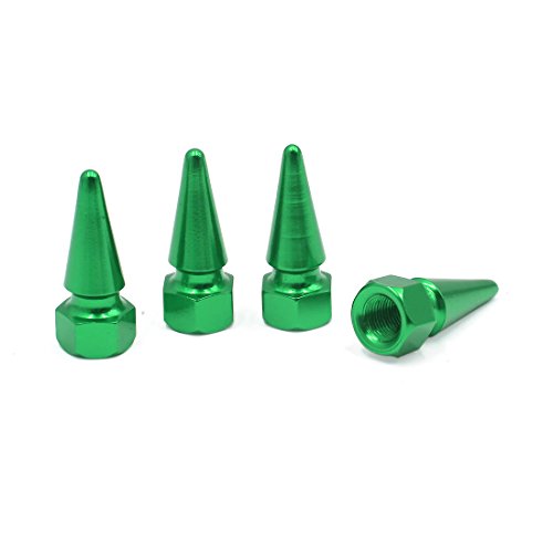 Ruilogod 4 unids Cono Verde Tipo de Coche Válvula de Neumático Válvula Tallo Prevención Prevención Tapas