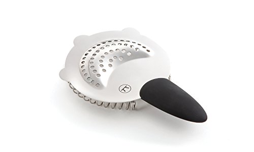 Outset Cocktail Strainer, Stainless Steel with Soft-Grip Handle