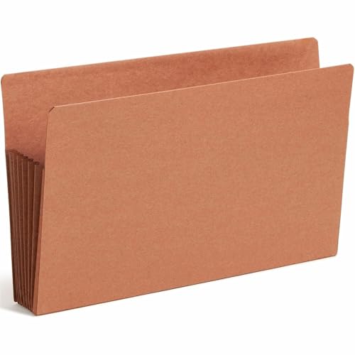 Smead End Tab TUFF® File Pocket, Reinforced Straight-Cut Tab, 7" Expansion, Tyvek® Gusset, Extra Wide Legal Size, Redrope, 5 per Box (74795)