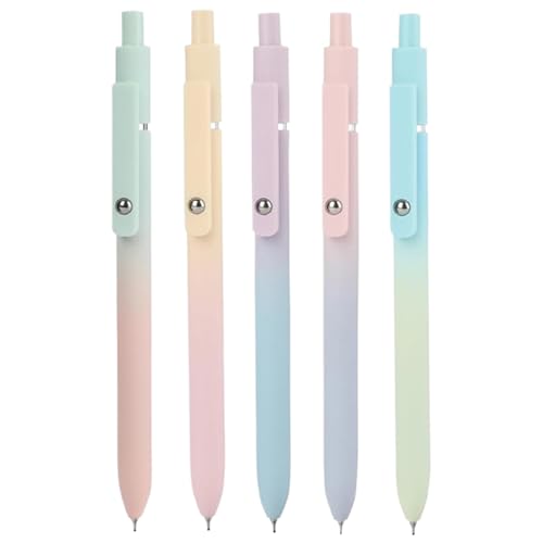 5 bolígrafos gel punta fina 0.5 mm retráctiles