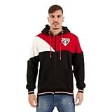 Jaqueta Moletom São Paulo Tricolor Preta e Vermelha