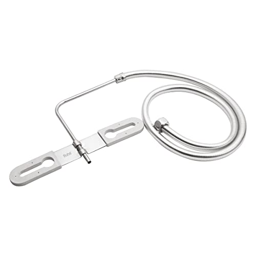 Image of Ruhe Jet Hands-Free Spray | 304 Grade Stainless Steel Toilet Bidet | Round Nozzle | 1 Meter Heavy PVC Hose | Glossy Finish
