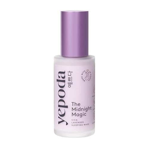 Yepoda The Midnight Magic, Mascarilla de noche hidratante y rejuvenecedora, fórmula nutritiva de centella asiática y lavanda, Crema hidratante de noche coreana vegana para todo tipo de pieles, 50 ml