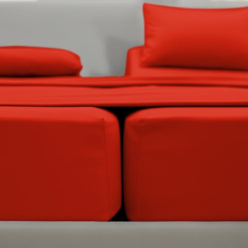 Image of Elegant Comfort Luxury 1500 Premium Hotel Quality Microfiber 5-Piece Sheet Set - Wrinkle Resistant, All Around Elastic Fitted Sheet, Deep Pocket up to 16 inch, Split King, Red
