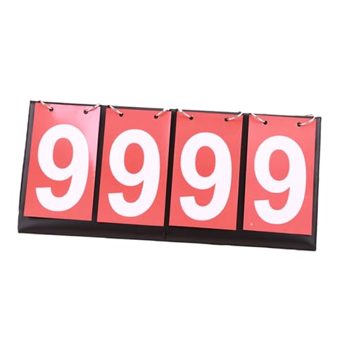 GANAZONO Tabletop Scoreboard Flipper Portable Sided Scoreboard for Basketball Football and Sports Lightweight Durable Easy to Read Numbers for Games Red