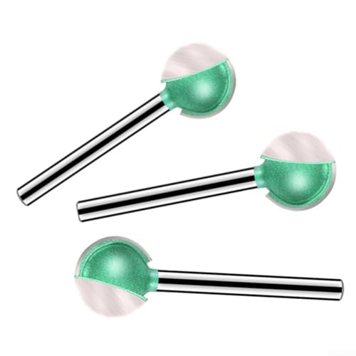 Gbtdoface - Fresa a sfera, strumenti per intaglio del legno, fresa in carburo, manico da 3 mm, testa per intagliare le radici del legno, testa dritta (3 x 8 mm)